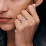 Ombre Blossom Ring, White Gold and Diamonds
