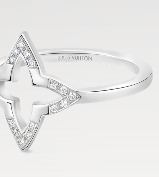 Ombre Blossom Ring, White Gold and Diamonds