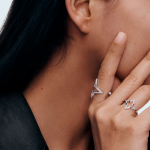 Ombre Blossom Ring, White Gold and Diamonds