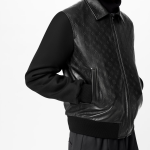 LVSE Embossed Monogram Mix Leather Blouson