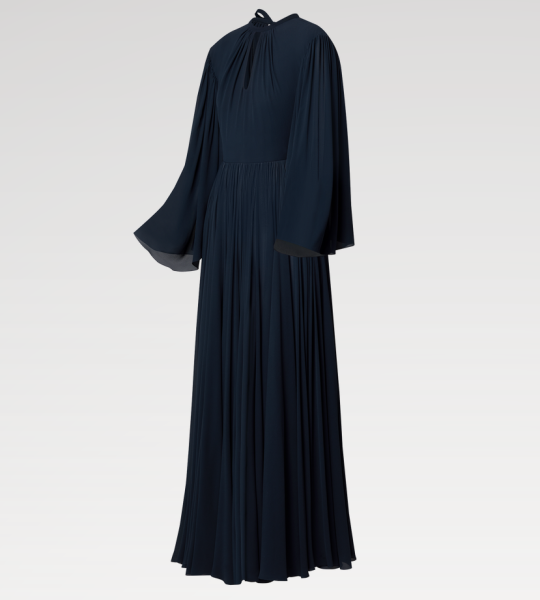 Long-Sleeved Keyhole Gown